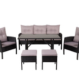 Sedací souprava Knock - Black Wicker - Grey Cushion