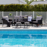 Sedací souprava Knock - Black Wicker - Grey Cushion