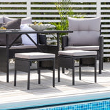 Sedací souprava Knock - Black Wicker - Grey Cushion