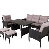 Sedací souprava Knock - Black Wicker - Grey Cushion