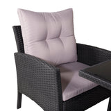 Sedací souprava Knock - Black Wicker - Grey Cushion