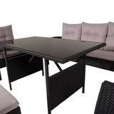 Sedací souprava Knock - Black Wicker - Grey Cushion