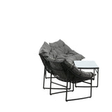 Tina - Sedací souprava - Černá / Šedá - Ocel -