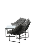 Tina - Sedací souprava - Černá / Šedá - Ocel -