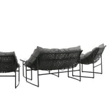 Tina - Sedací souprava - Černá / Šedá - Ocel -