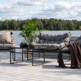 Tina - Sedací souprava - Černá / Šedá - Ocel -