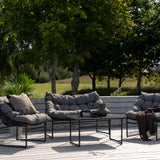 Tina - Sedací souprava - Černá / Šedá - Ocel -