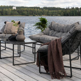 Tina - Sedací souprava - Černá / Šedá - Ocel -