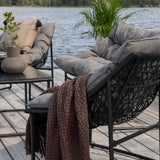 Tina - Sedací souprava - Černá / Šedá - Ocel -