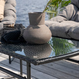 Tina - Sedací souprava - Černá / Šedá - Ocel -