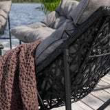 Tina - Sedací souprava - Černá / Šedá - Ocel -