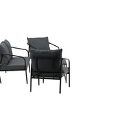 Sopot - Sedací souprava - černá / šedá - ocel