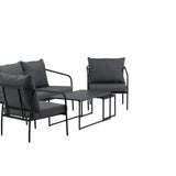 Sopot - Sedací souprava - černá / šedá - ocel