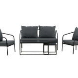 Sopot - Sedací souprava - černá / šedá - ocel