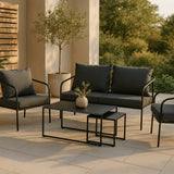 Sopot - Sedací souprava - černá / šedá - ocel