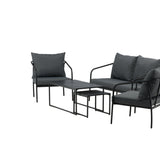 Sopot - Sedací souprava - černá / šedá - ocel