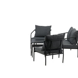 Sopot - Sedací souprava - černá / šedá - ocel