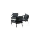 Sopot - Sedací souprava - černá / šedá - ocel