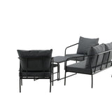 Sopot - Sedací souprava - černá / šedá - ocel