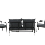 Sopot - Sedací souprava - černá / šedá - ocel