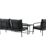 Sopot - Sedací souprava - černá / šedá - ocel