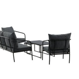 Sopot - Sedací souprava - černá / šedá - ocel