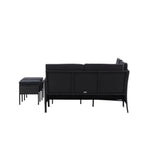 Knock - Rohová pohovka- Černá/Černá - Proutí -