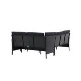 Knock - Rohová pohovka- Černá/Černá - Proutí -