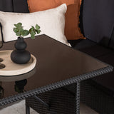 Knock - Rohová pohovka- Černá/Černá - Proutí -