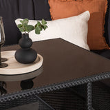 Knock - Rohová pohovka- Černá/Černá - Proutí -