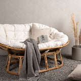 Lounge křeslo, Mamasan, přírodní barva, 165x108x97