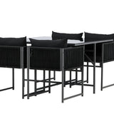 Jídelní set Noto - Černá / Černá