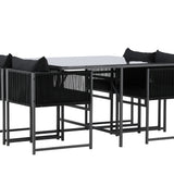 Jídelní set Noto - Černá / Černá