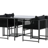 Jídelní set Noto - Černá / Černá