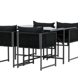 Jídelní set Noto - Černá / Černá