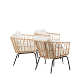 Ortigia Lounge Set - černá / přírodní ratan