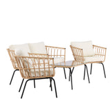 Ortigia Lounge Set - černá / přírodní ratan