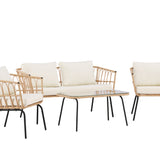 Ortigia Lounge Set - černá / přírodní ratan