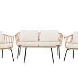 Ortigia Lounge Set - černá / přírodní ratan