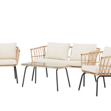 Ortigia Lounge Set - černá / přírodní ratan