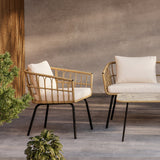 Ortigia Lounge Set - černá / přírodní ratan