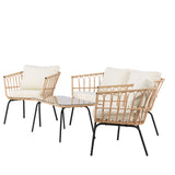 Ortigia Lounge Set - černá / přírodní ratan