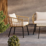 Ortigia Lounge Set - černá / přírodní ratan