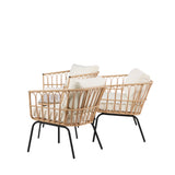 Ortigia Lounge Set - černá / přírodní ratan