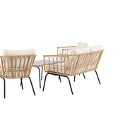 Ortigia Lounge Set - černá / přírodní ratan