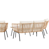 Ortigia Lounge Set - černá / přírodní ratan