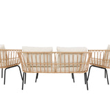 Ortigia Lounge Set - černá / přírodní ratan