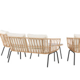 Ortigia Lounge Set - černá / přírodní ratan