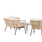 Ortigia Lounge Set - černá / přírodní ratan