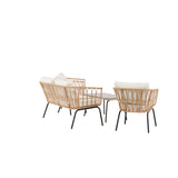 Ortigia Lounge Set - černá / přírodní ratan